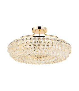 Coniston 60cm Semi Flush Ring Ceiling 6 Light E14 French Gold/Crystal-1