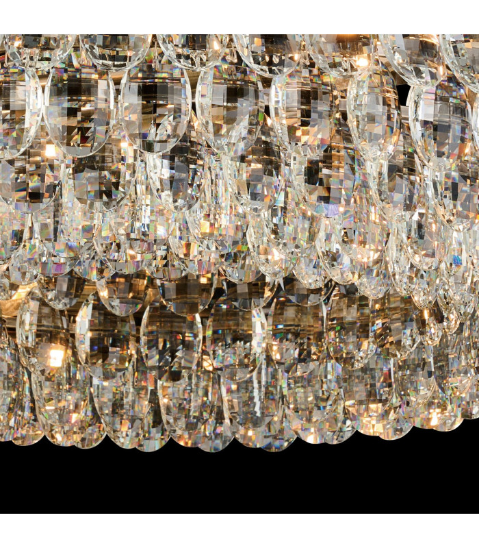 Coniston 60cm Semi Flush Ring Ceiling 6 Light E14 Antique Brass/Crystal-9