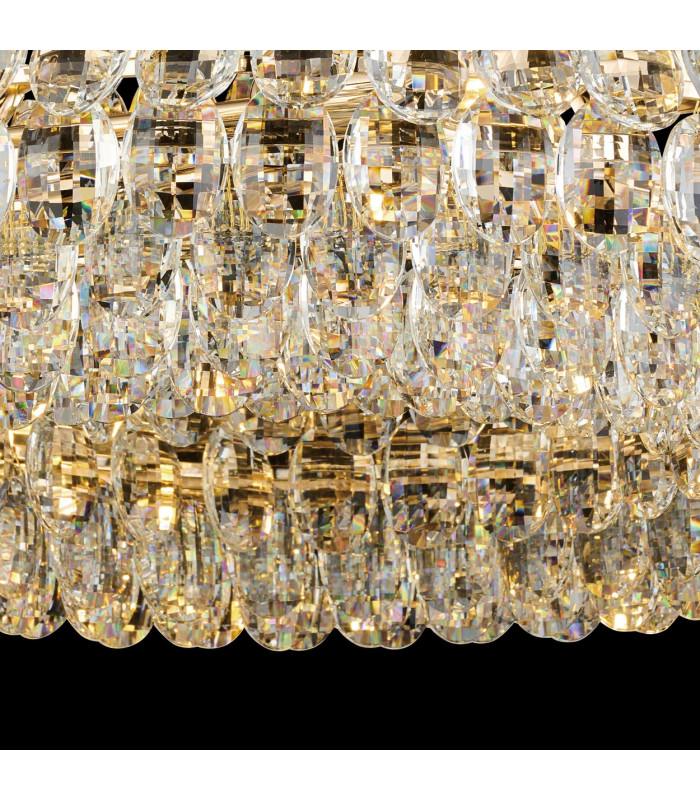 Coniston 60cm Semi Flush Ring Ceiling 6 Light E14 French Gold/Crystal-9
