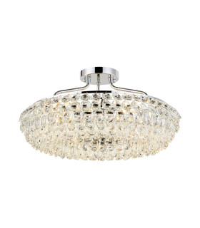 Coniston 60cm Semi Flush Ring Ceiling 6 Light E14 Polished Chrome/Crystal-1