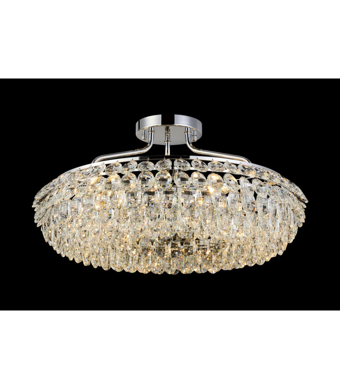 Coniston 60cm Semi Flush Ring Ceiling 6 Light E14 Polished Chrome/Crystal-2