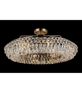 Coniston 80cm Semi Flush Ring Ceiling, 8 Light E14, Antique Brass/Crystal Item Weight: 20kg