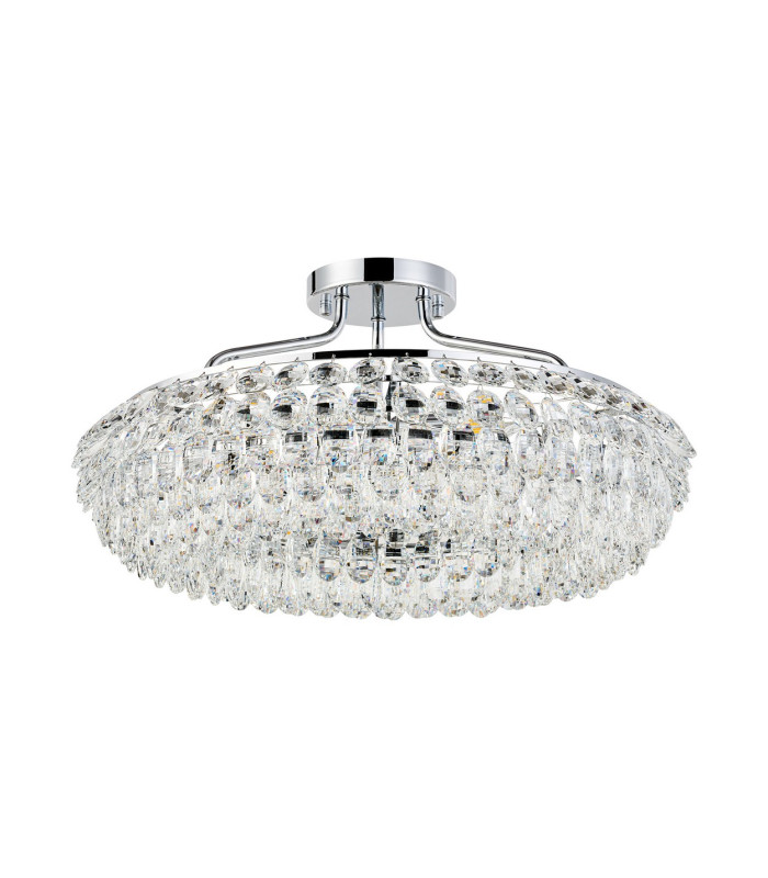 Coniston 60cm Semi Flush Ring Ceiling 6 Light E14 Polished Chrome/Crystal-4