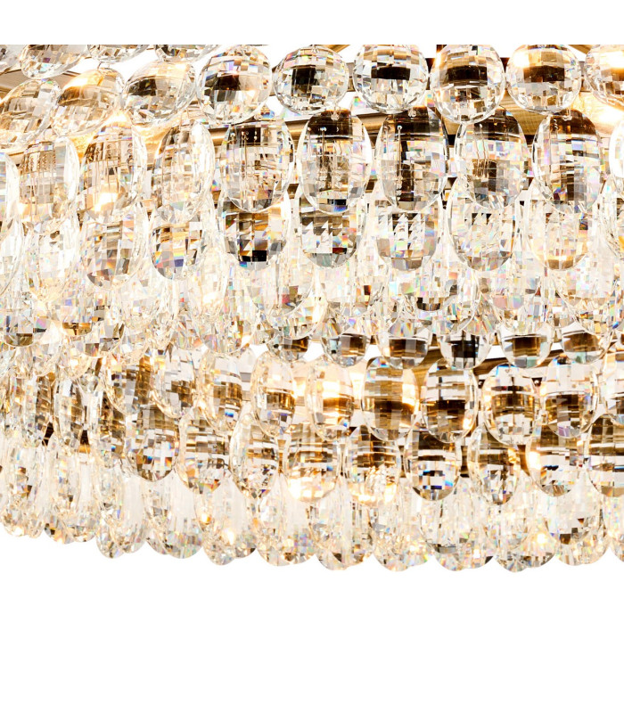 Coniston 80cm Semi Flush Ring Ceiling, 8 Light E14, Antique Brass/Crystal Item Weight: 20kg