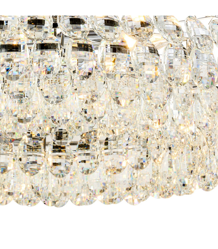 Coniston 60cm Semi Flush Ring Ceiling 6 Light E14 Polished Chrome/Crystal-6