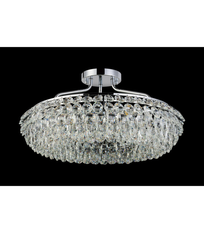Coniston 60cm Semi Flush Ring Ceiling 6 Light E14 Polished Chrome/Crystal-7