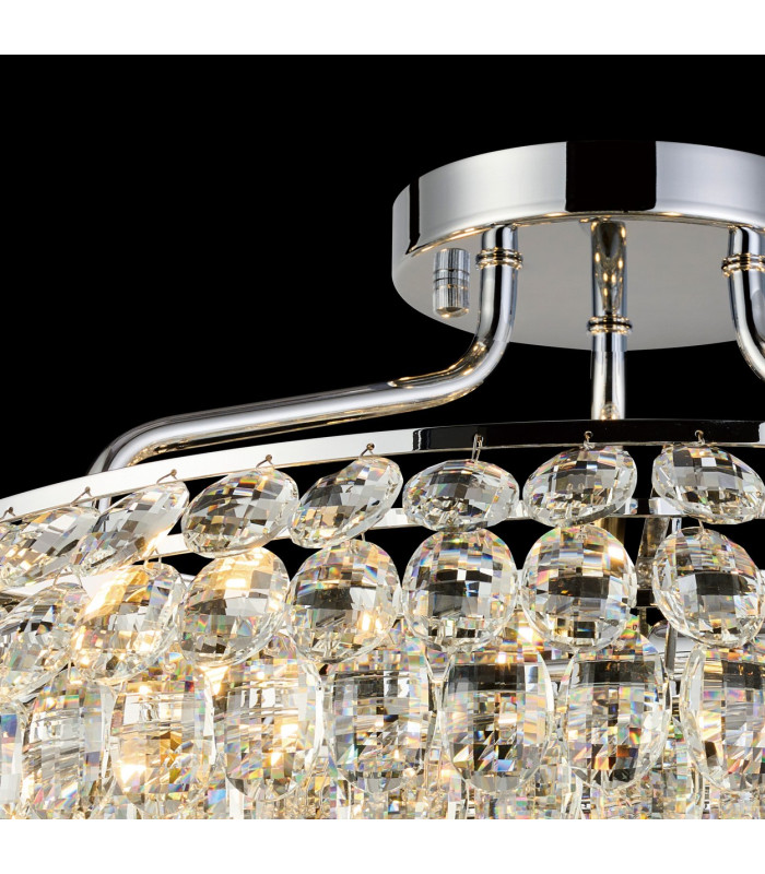 Coniston 60cm Semi Flush Ring Ceiling 6 Light E14 Polished Chrome/Crystal-8