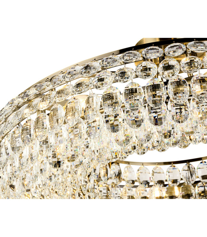 Coniston 80cm Semi Flush Ring Ceiling, 8 Light E14, Antique Brass/Crystal Item Weight: 20kg