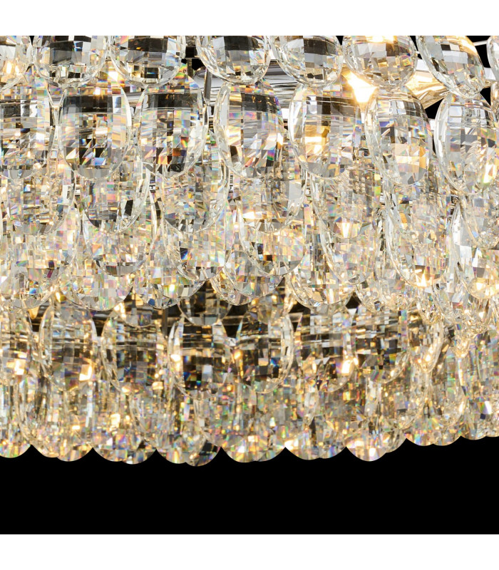 Coniston 60cm Semi Flush Ring Ceiling 6 Light E14 Polished Chrome/Crystal-9