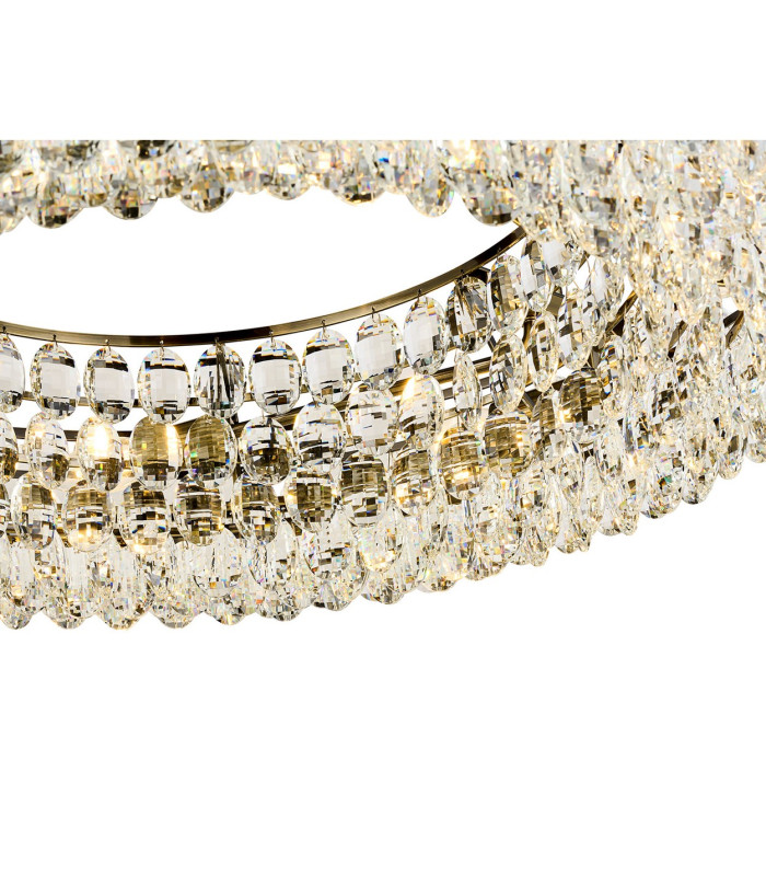 Coniston 80cm Semi Flush Ring Ceiling, 8 Light E14, Antique Brass/Crystal Item Weight: 20kg