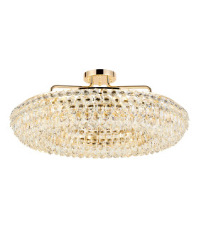 Coniston 80cm Semi Flush Ring Ceiling, 8 Light E14, French Gold/Crystal Item Weight: 20kg