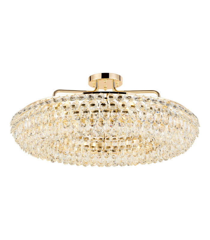 Coniston 80cm Semi Flush Ring Ceiling, 8 Light E14, French Gold/Crystal Item Weight: 20kg