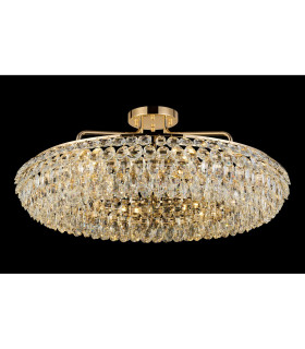 Coniston 80cm Semi Flush Ring Ceiling, 8 Light E14, French Gold/Crystal Item Weight: 20kg
