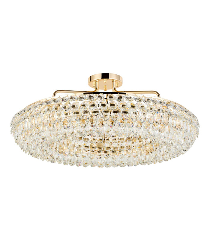 Coniston 80cm Semi Flush Ring Ceiling, 8 Light E14, French Gold/Crystal Item Weight: 20kg