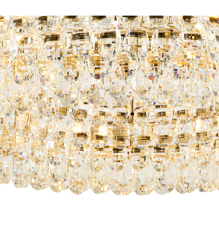 Coniston 80cm Semi Flush Ring Ceiling, 8 Light E14, French Gold/Crystal Item Weight: 20kg