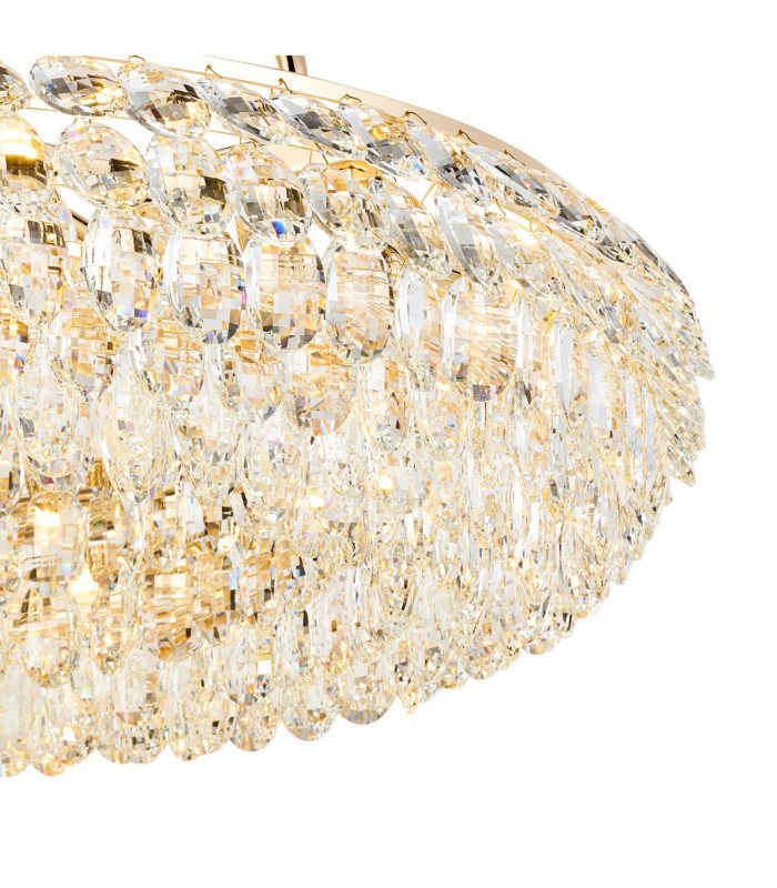 Coniston 80cm Semi Flush Ring Ceiling, 8 Light E14, French Gold/Crystal Item Weight: 20kg