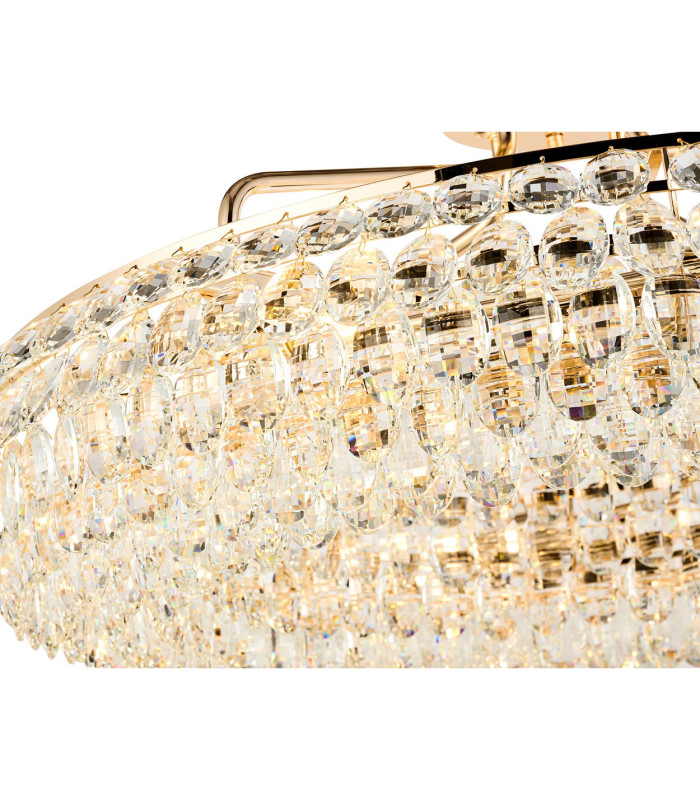 Coniston 80cm Semi Flush Ring Ceiling, 8 Light E14, French Gold/Crystal Item Weight: 20kg