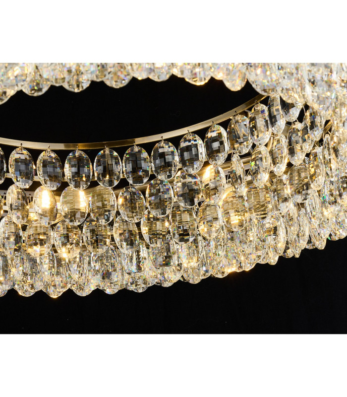 Coniston 80cm Semi Flush Ring Ceiling, 8 Light E14, Antique Brass/Crystal Item Weight: 20kg