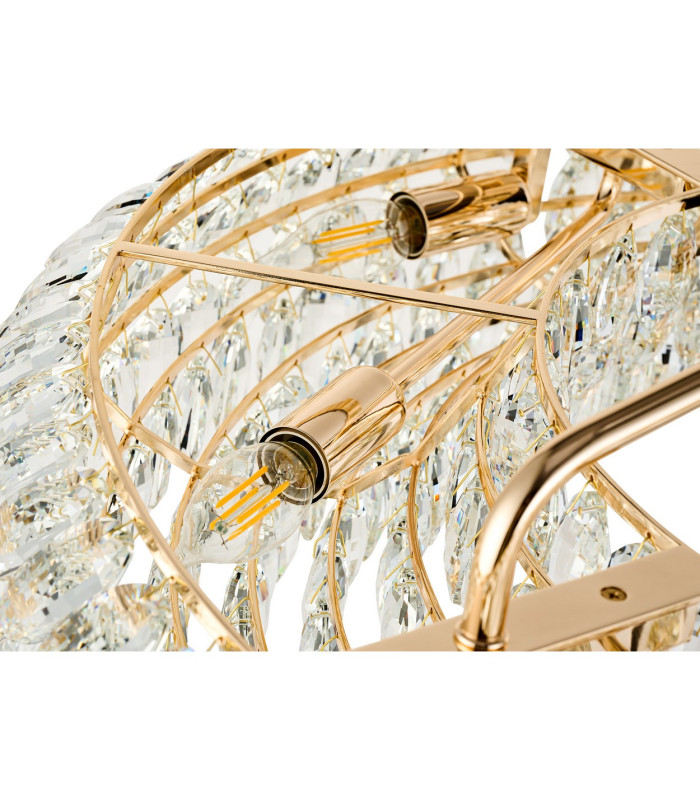 Coniston 80cm Semi Flush Ring Ceiling, 8 Light E14, French Gold/Crystal Item Weight: 20kg