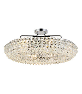 Coniston 80cm Semi Flush Ring Ceiling, 8 Light E14, Polished Chrome/Crystal Item Weight: 20kg