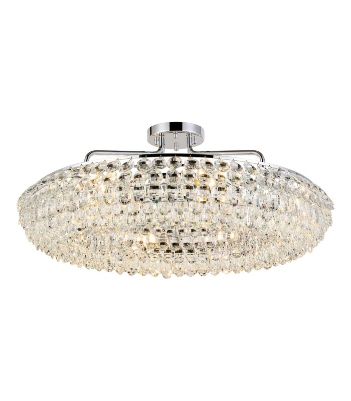 Coniston 80cm Semi Flush Ring Ceiling, 8 Light E14, Polished Chrome/Crystal Item Weight: 20kg