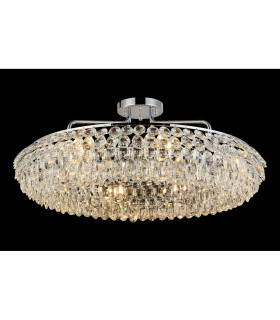 Coniston 80cm Semi Flush Ring Ceiling, 8 Light E14, Polished Chrome/Crystal Item Weight: 20kg