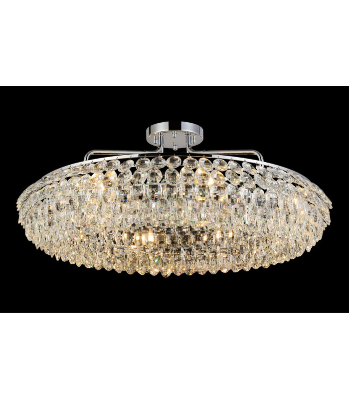 Coniston 80cm Semi Flush Ring Ceiling, 8 Light E14, Polished Chrome/Crystal Item Weight: 20kg
