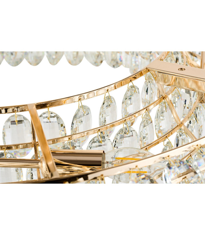 Coniston 80cm Semi Flush Ring Ceiling, 8 Light E14, French Gold/Crystal Item Weight: 20kg