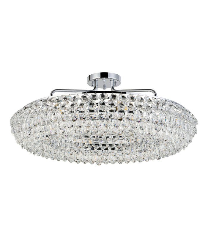 Coniston 80cm Semi Flush Ring Ceiling, 8 Light E14, Polished Chrome/Crystal Item Weight: 20kg