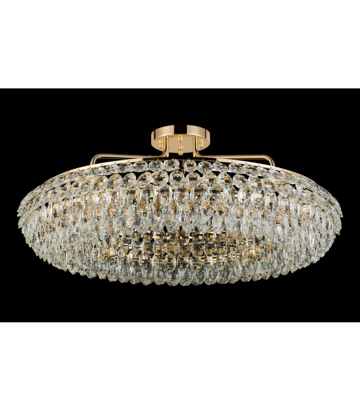 Coniston 80cm Semi Flush Ring Ceiling, 8 Light E14, French Gold/Crystal Item Weight: 20kg