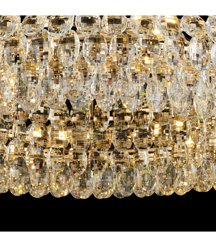 Coniston 80cm Semi Flush Ring Ceiling, 8 Light E14, French Gold/Crystal Item Weight: 20kg