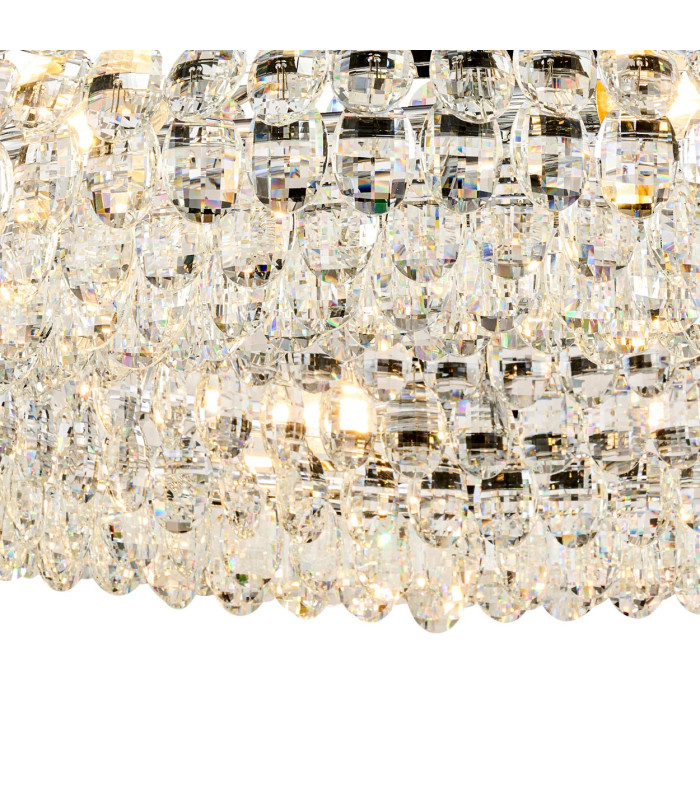 Coniston 80cm Semi Flush Ring Ceiling, 8 Light E14, Polished Chrome/Crystal Item Weight: 20kg