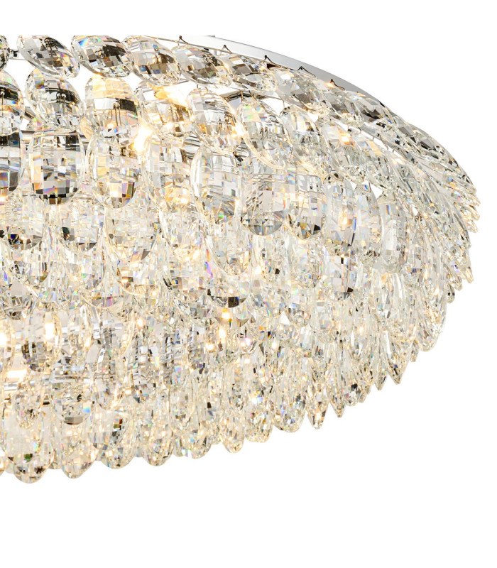 Coniston 80cm Semi Flush Ring Ceiling, 8 Light E14, Polished Chrome/Crystal Item Weight: 20kg