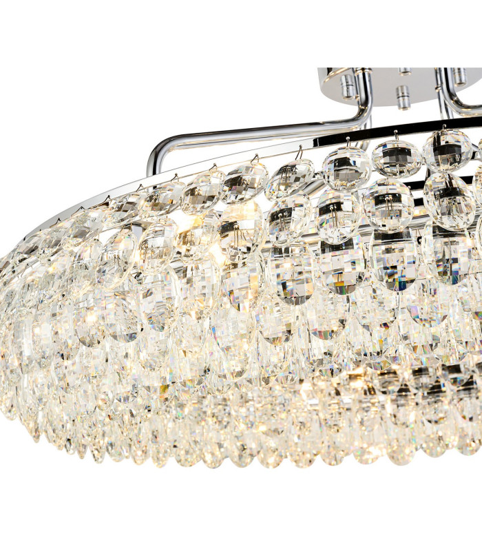 Coniston 80cm Semi Flush Ring Ceiling, 8 Light E14, Polished Chrome/Crystal Item Weight: 20kg