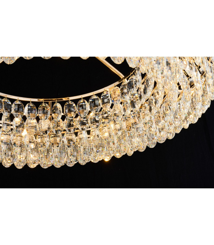 Coniston 80cm Semi Flush Ring Ceiling, 8 Light E14, French Gold/Crystal Item Weight: 20kg