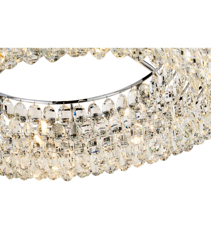 Coniston 80cm Semi Flush Ring Ceiling, 8 Light E14, Polished Chrome/Crystal Item Weight: 20kg