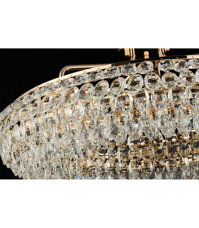 Coniston 80cm Semi Flush Ring Ceiling, 8 Light E14, French Gold/Crystal Item Weight: 20kg