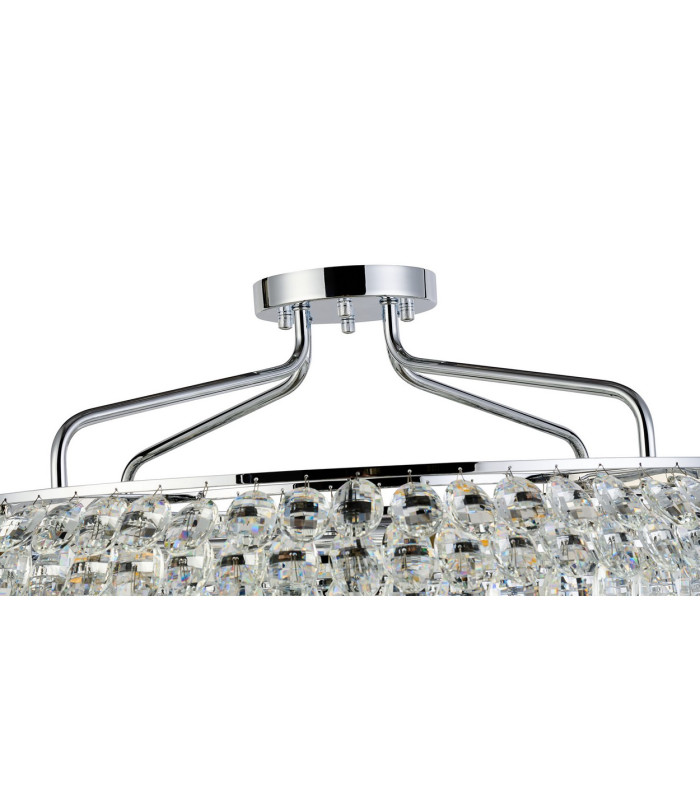 Coniston 80cm Semi Flush Ring Ceiling, 8 Light E14, Polished Chrome/Crystal Item Weight: 20kg
