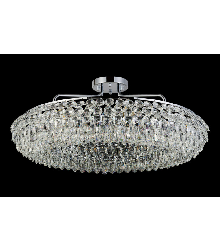 Coniston 80cm Semi Flush Ring Ceiling, 8 Light E14, Polished Chrome/Crystal Item Weight: 20kg