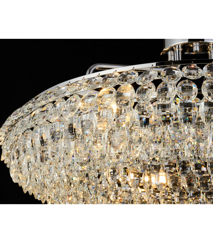 Coniston 80cm Semi Flush Ring Ceiling, 8 Light E14, Polished Chrome/Crystal Item Weight: 20kg