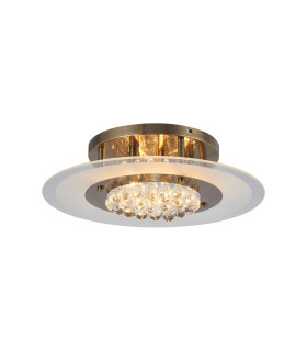 Delmar 50cm Flush Ceiling Round 6 Light G9 Antique Brass/Glass/Crystal-1
