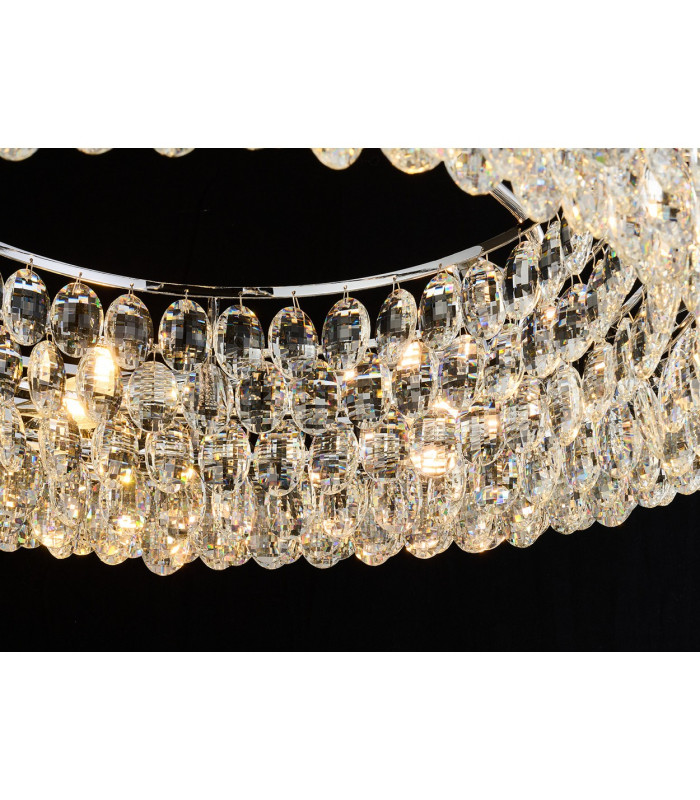 Coniston 80cm Semi Flush Ring Ceiling, 8 Light E14, Polished Chrome/Crystal Item Weight: 20kg