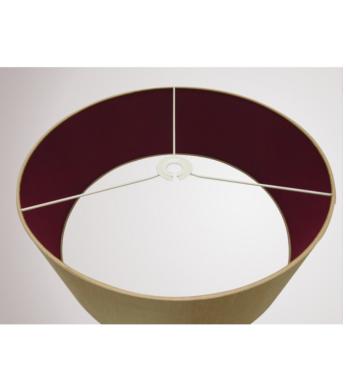 Round Cylinder, 500 x 200mm Dual Faux Silk Fabric Shade, Antique Gold, Ruby - 11
