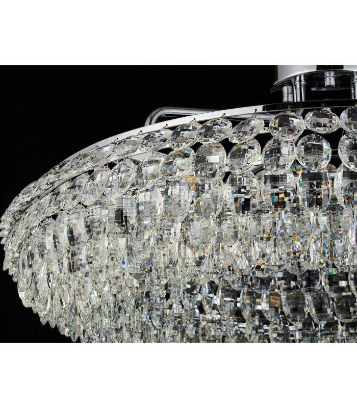 Coniston 80cm Semi Flush Ring Ceiling, 8 Light E14, Polished Chrome/Crystal Item Weight: 20kg