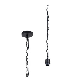 Kudo 12cm Electrical Pendant E27 Matt Black (Maximum Load 5kg)-1