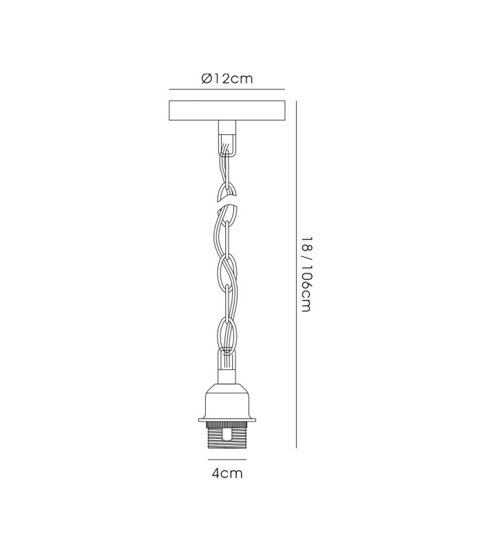 Kudo 12cm Electrical Pendant E27 Matt Black (Maximum Load 5kg)-3