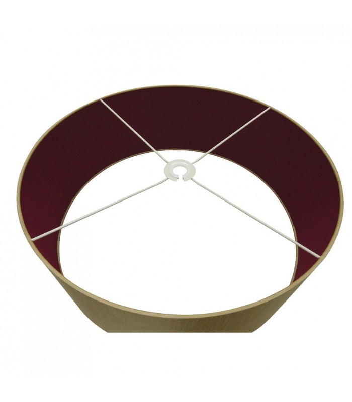 Round Cylinder, 600 x 220mm Dual Faux Silk Fabric Shade, Antique Gold, Ruby - 4