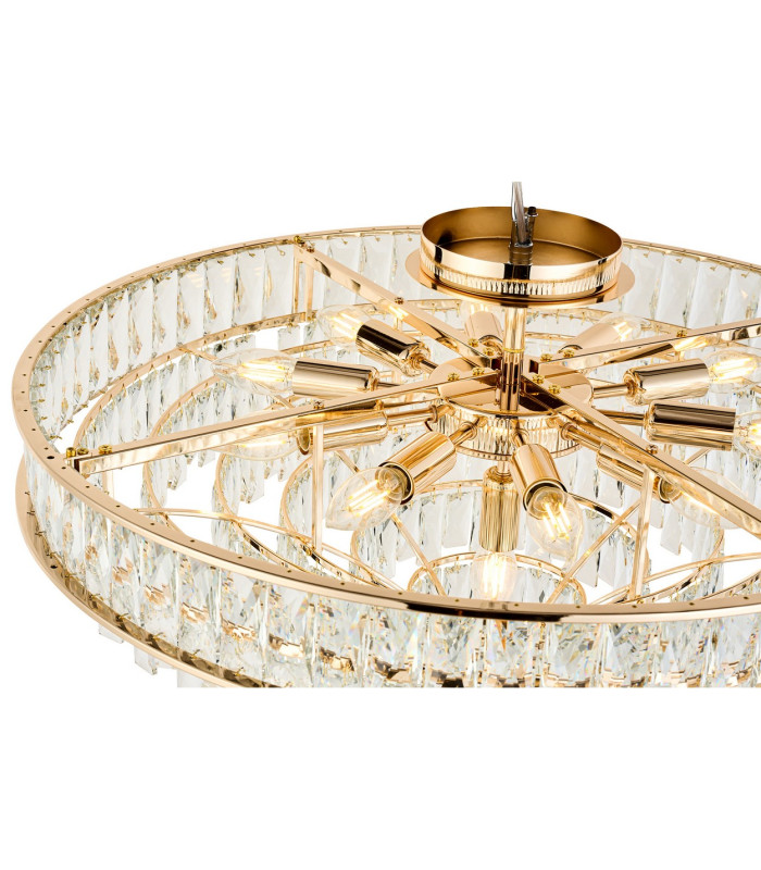 Vivienne 70cm Pendant/Semi Flush 1E14 French Gold/Crystal