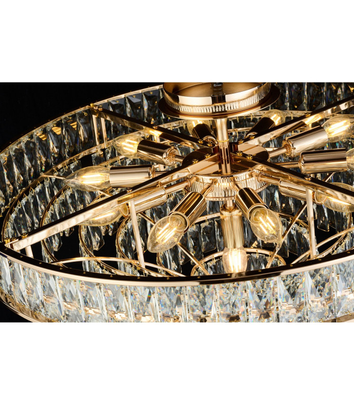 Vivienne 70cm Pendant/Semi Flush 1E14 French Gold/Crystal