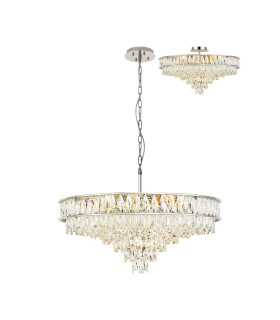 Vivienne 70cm Pendant/Semi Flush 1E14 Polished NIckel/Crystal